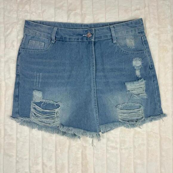 Pants - Distressed Denim Skort new womens xl